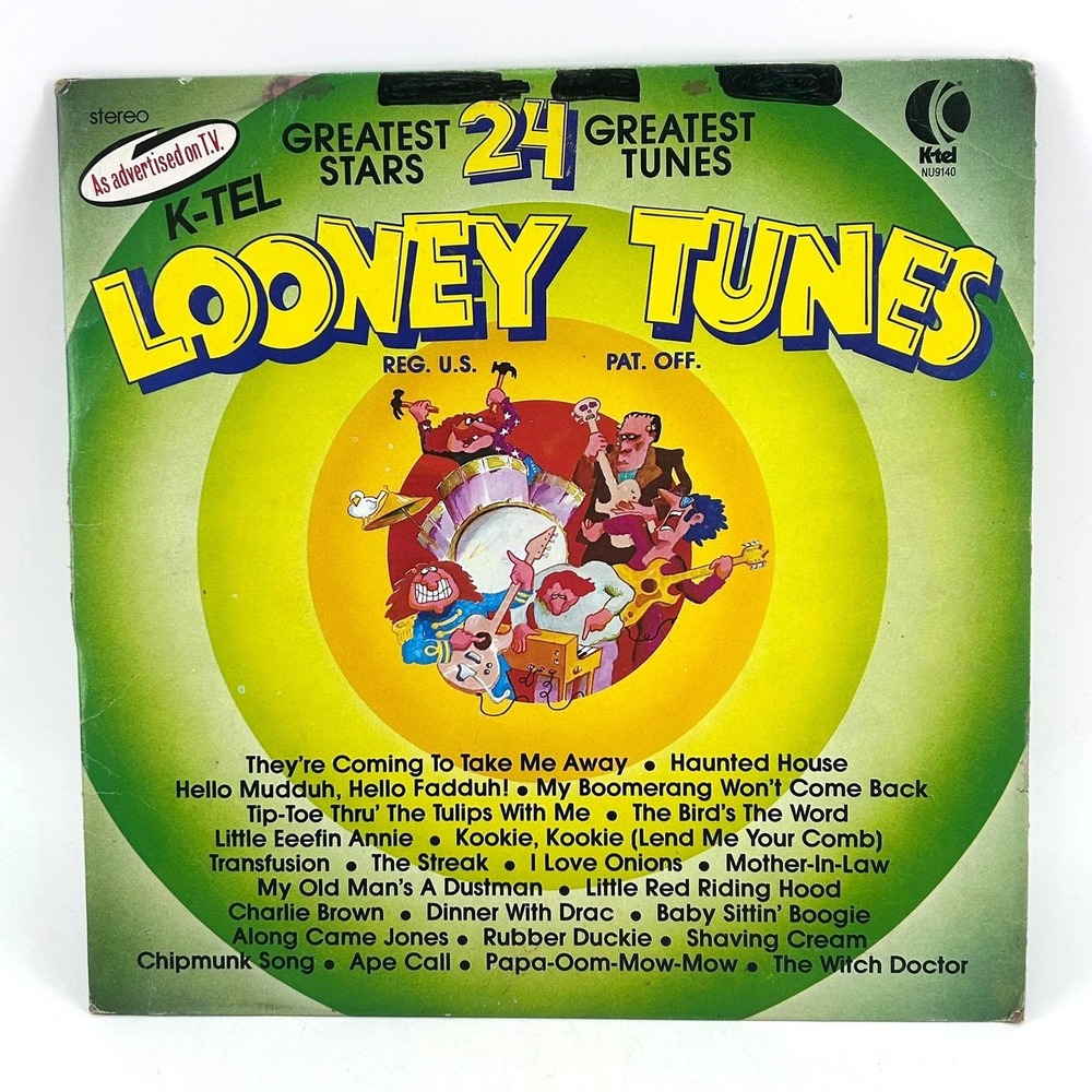 K-Tel Looney Tunes 24 Greatest Stars Tunes Vinyl LP 1976 NU9140 Novelty Comedy
